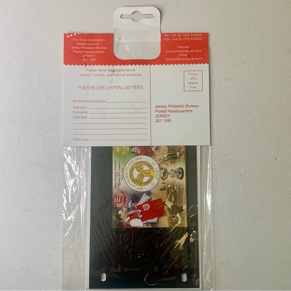 2005 Jersey Stamps Football Association Muratti Vase Miniature Centenary Sheet - Picture 4 of 4